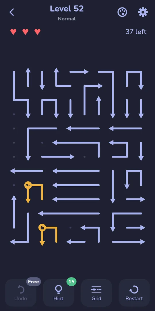 Locked arrows and keys in the Dark theme