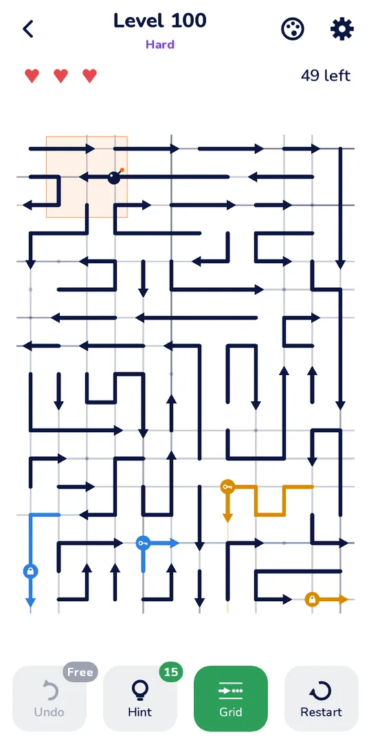A bomb arrow and its blast area