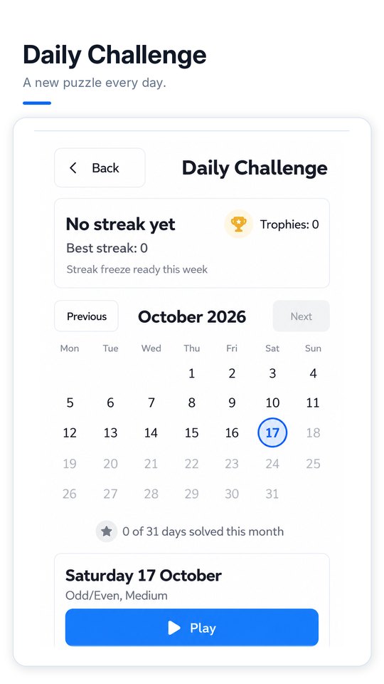 Daily Challenge calendar with streak