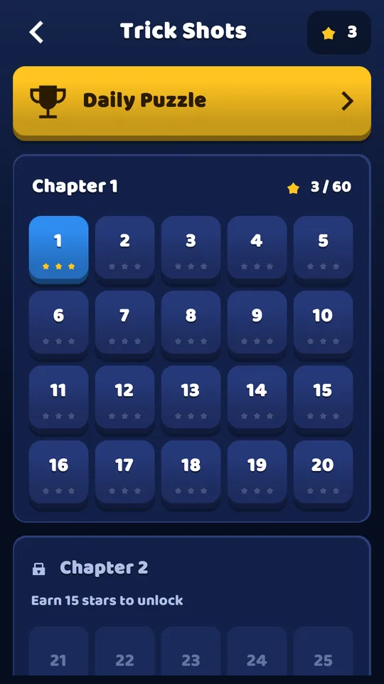 Trick-shot puzzles